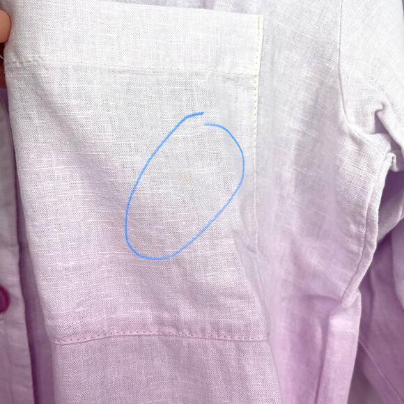 Young Fabulous & Broke Oceanside Shirt Dress Linen Thistle Ombre Purple White - Picture 8 of 11